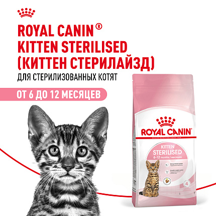 Royal Canin Kitten Sterilised Корм сухой сбалансированный для стерилизованных котят до 12 месяцев, 0,4 кг